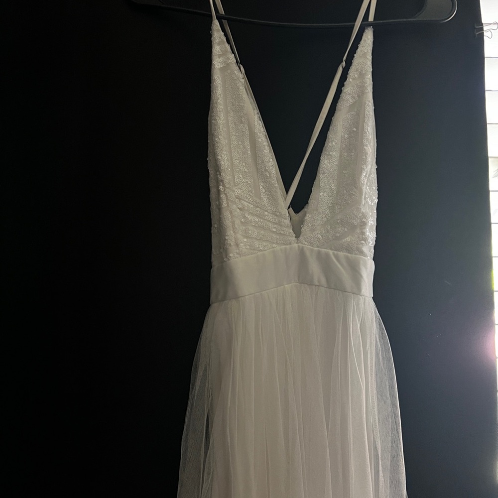 Luxxel white maxi dress with sequins